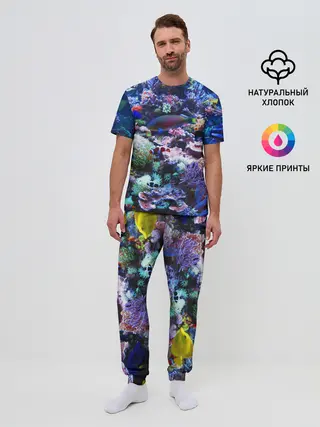 Мужская пижама с брюками / Коралловые рыбки