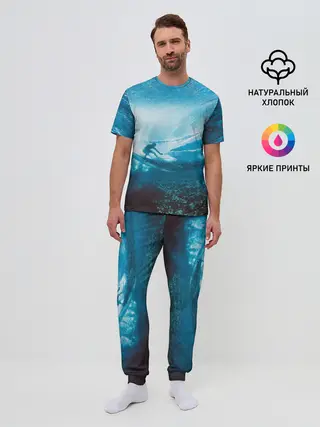 Мужская пижама с брюками / Под водой