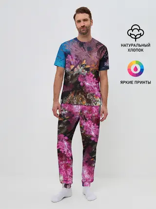 Мужская пижама с брюками / Коралловые рыбки