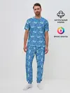Мужская пижама с брюками / Киты паттерн