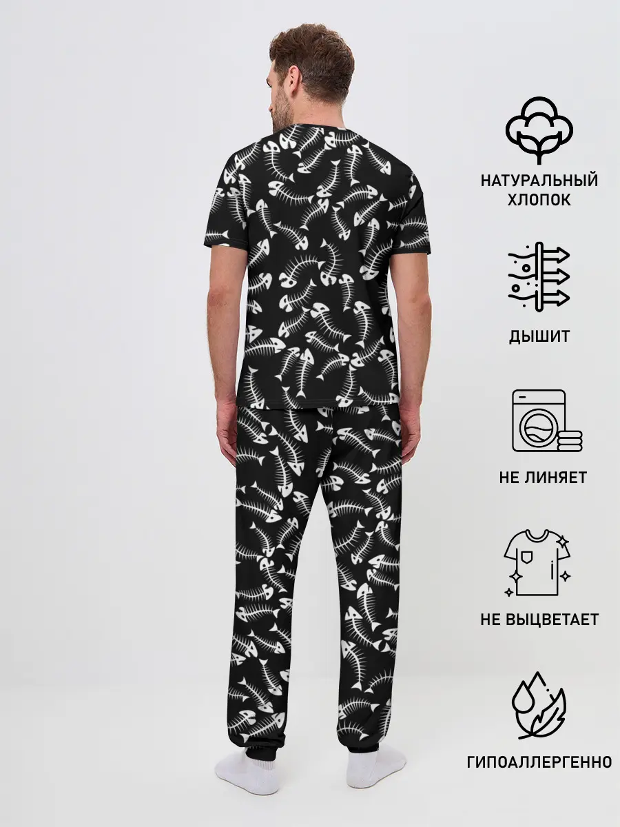 Мужская пижама с брюками / Fishbones