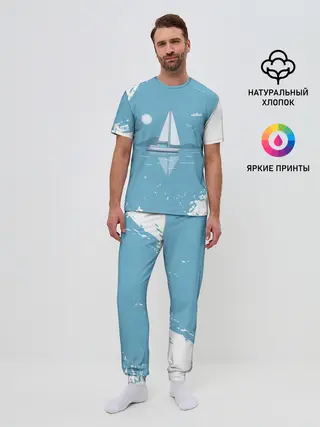 Мужская пижама с брюками / ОДИНОКИЙ ПАРУСНИК | SAILBOAT