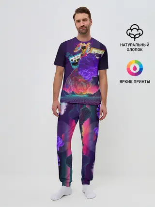 Мужская пижама с брюками / Ретро 90-е.