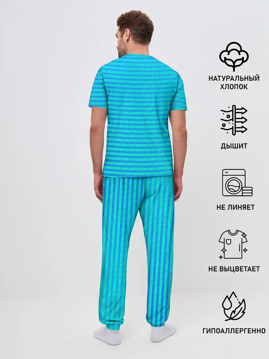 Мужская пижама с брюками / Кораблик в бутылке