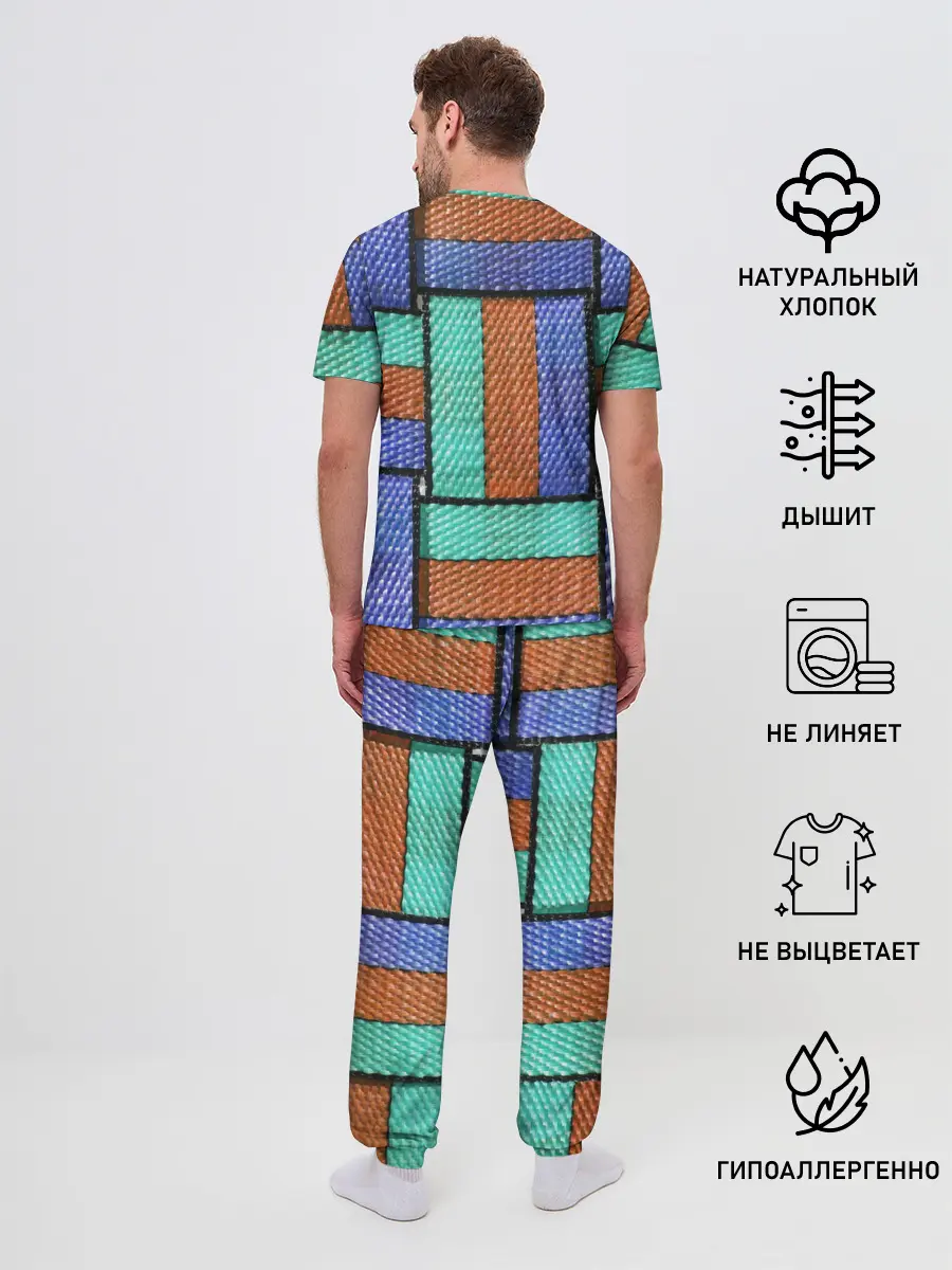 Мужская пижама с брюками / Stripes