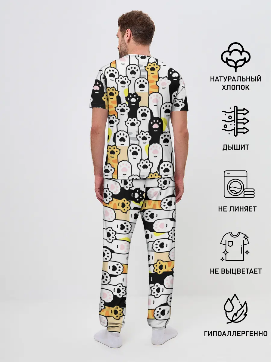 Мужская пижама с брюками / КОШАЧИЬ ЛАПЫ