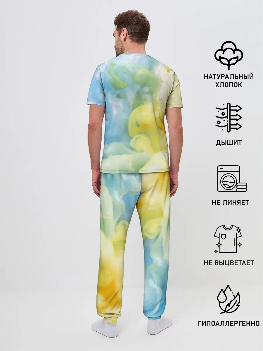Мужская пижама с брюками / Coloful Smoke