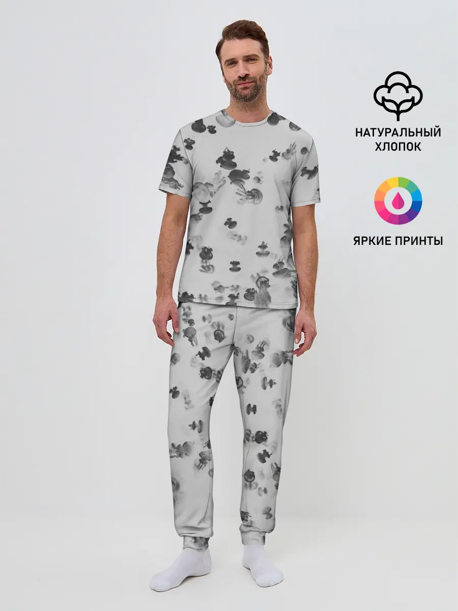 Мужская пижама с брюками / Медузы