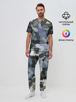 Мужская пижама с брюками / Patchwork