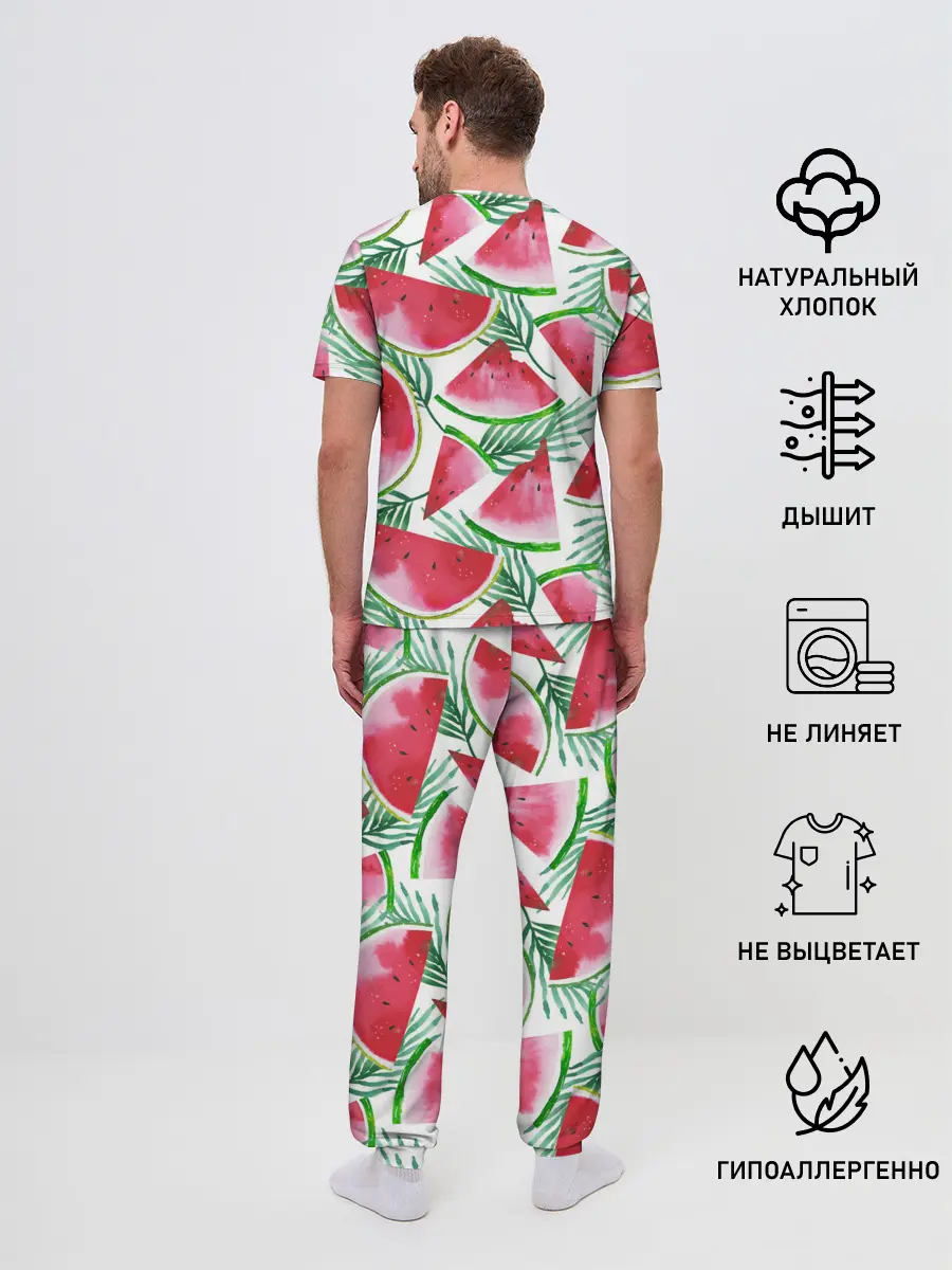 Мужская пижама с брюками / Арбузное настроение