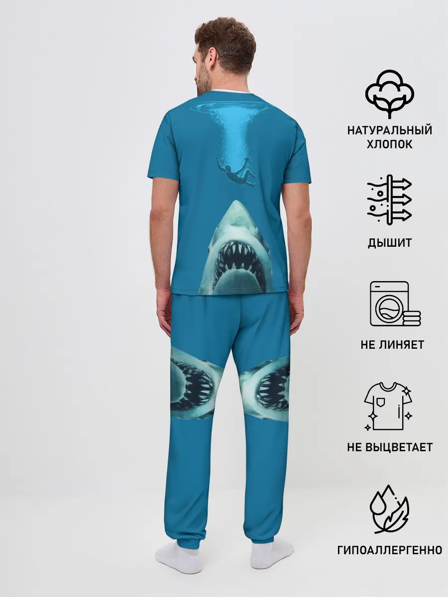 Мужская пижама с брюками / Челюсти