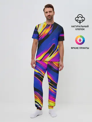 Мужская пижама с брюками / БЕНЗИНОВЫЕ РАВЗОДЫ / ТЕКСТУРА