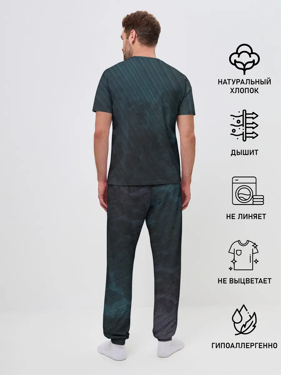 Мужская пижама с брюками / BMW Heart. Grooved Texture