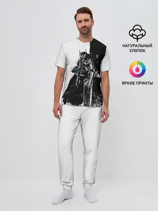 Мужская пижама с брюками / Берсерк черно-белый