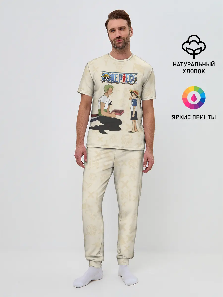 Мужская пижама с брюками / Ророноа Зоро и малыш Манки Д. Луффи