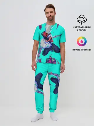 Мужская пижама с брюками / ЧЕЛОВЕК БЕНЗОПИЛА ДЕНДЖИ