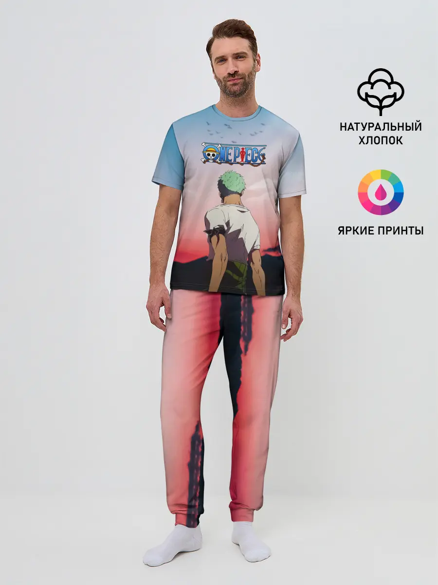Мужская пижама с брюками / Ророноа Зоро эпичный One Piece