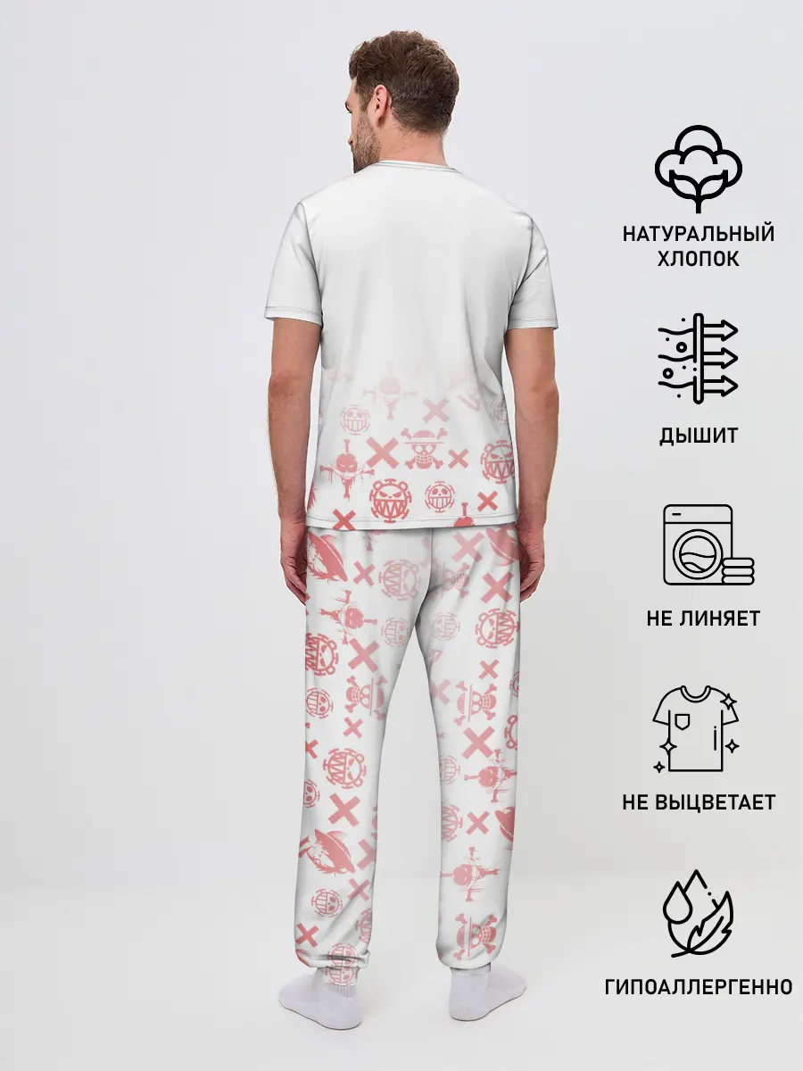 Мужская пижама с брюками / One Piece. резиновый Луффи