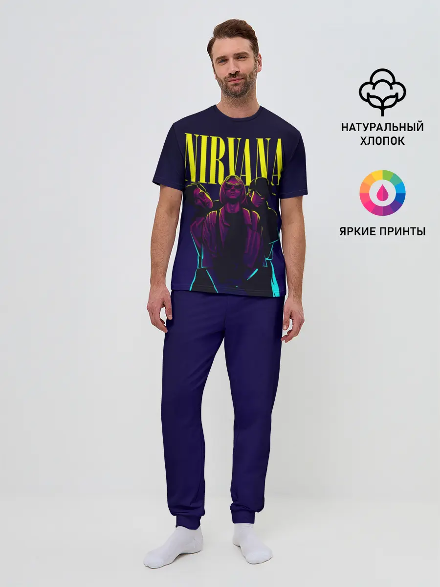 Мужская пижама с брюками / Nirvana Neon