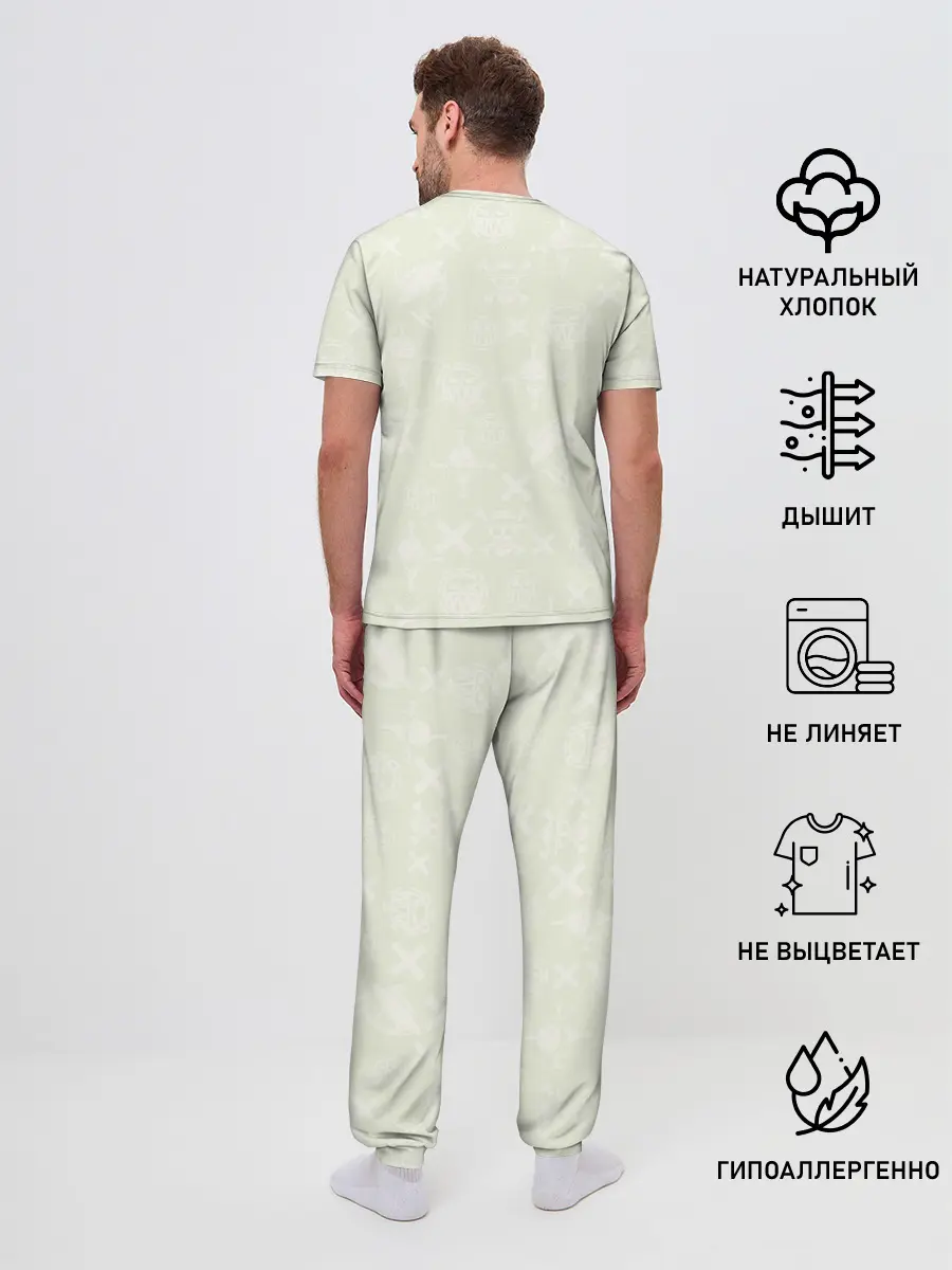 Мужская пижама с брюками / Эмблемы One Piece. Большой куш