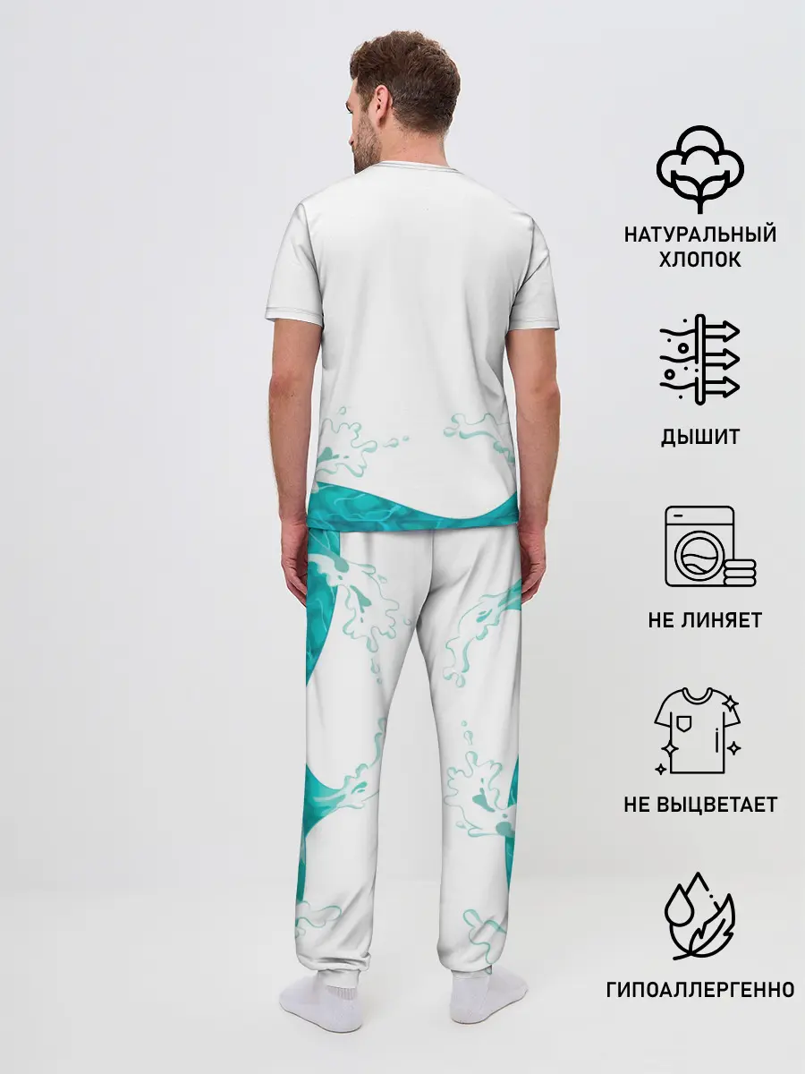 Мужская пижама с брюками / Русалка на якоре