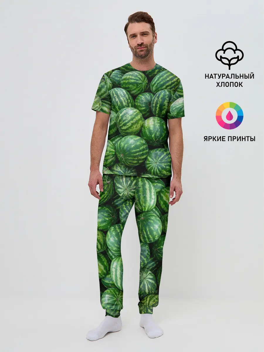 Мужская пижама с брюками / Арбузы
