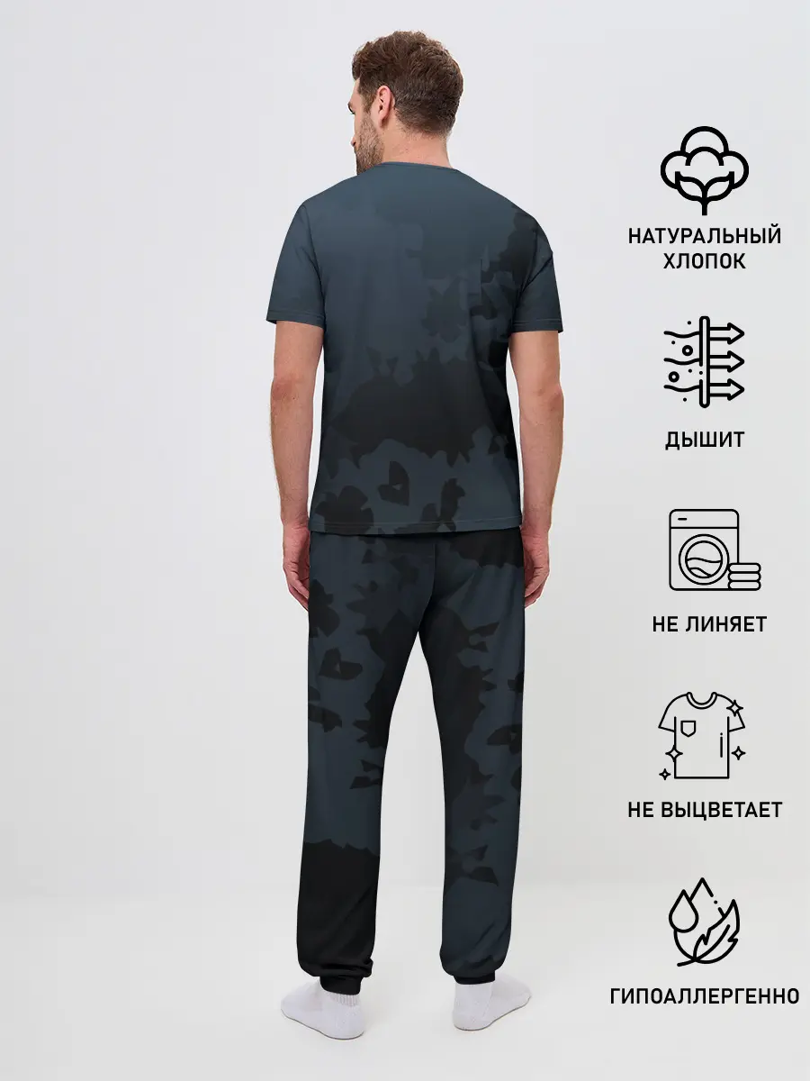 Мужская пижама с брюками / Черный клевер