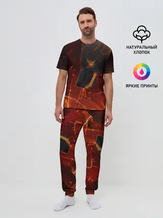 Мужская пижама с брюками / ОГНЕНЫЙ ВОЛК, 3d