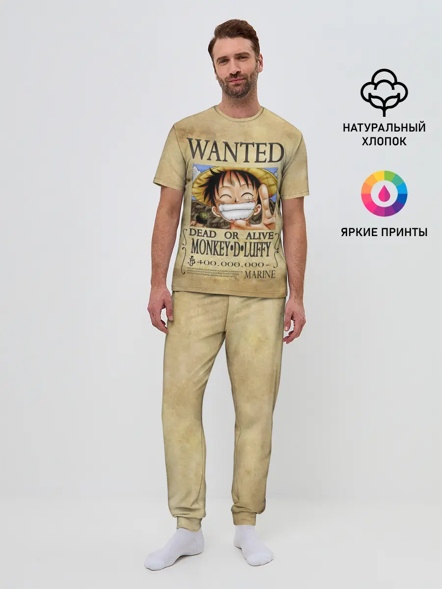 Мужская пижама с брюками / Манки Д. Луффи в розыске One Piece