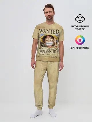 Мужская пижама с брюками / Манки Д. Луффи в розыске One Piece