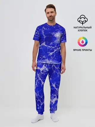 Мужская пижама с брюками / Морские волны!