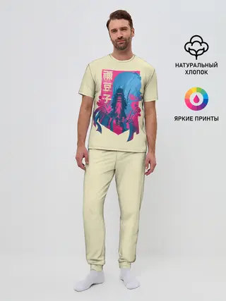 Мужская пижама с брюками / Nezuko Neon