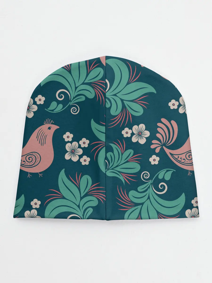 Детская шапка / Птицы в Цветах