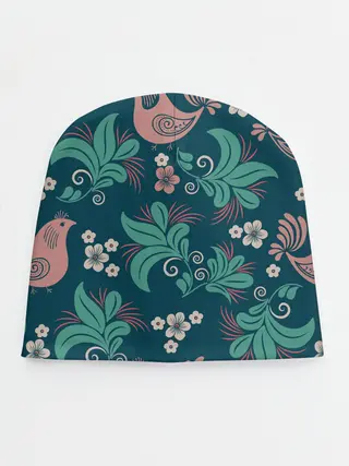 Детская шапка / Птицы в Цветах