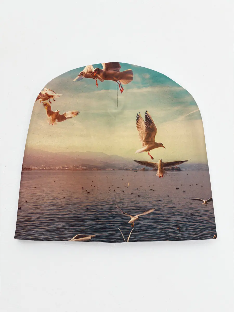 Детская шапка / Чайки на воде