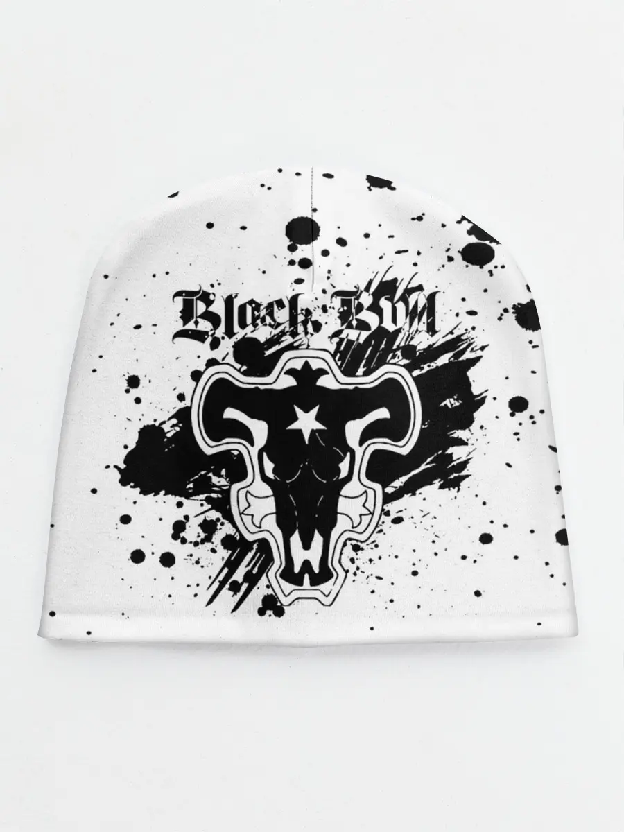 Детская шапка / Черные быки брызги Чёрный клевер