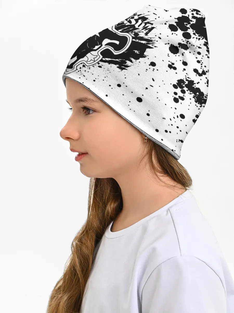 Детская шапка / Черные быки брызги Чёрный клевер