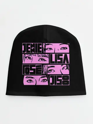 Детская шапка / Black pink eyes
