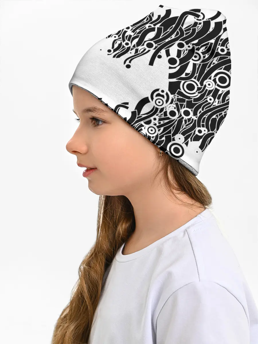 Детская шапка / абстракция, круги, линии,