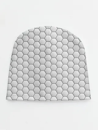 Детская шапка / Белая броня на тёмном фоне