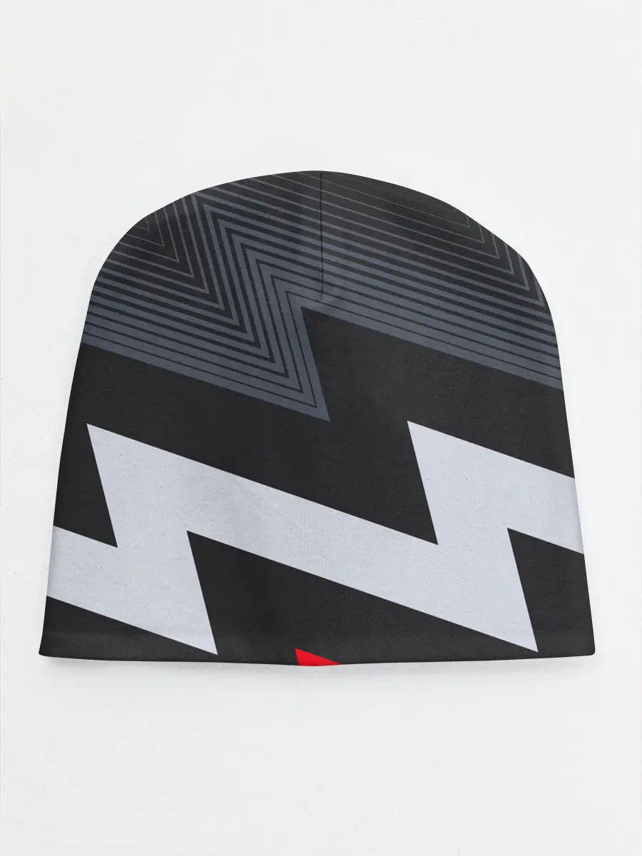 Детская шапка / Черно-красные зигзаги