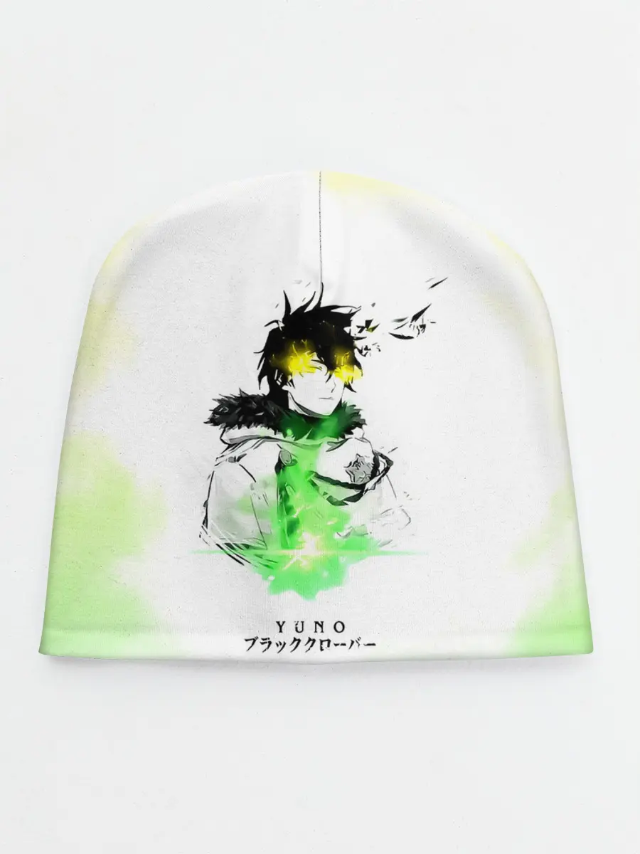 Детская шапка / Чёрный клевер Юно кислотный