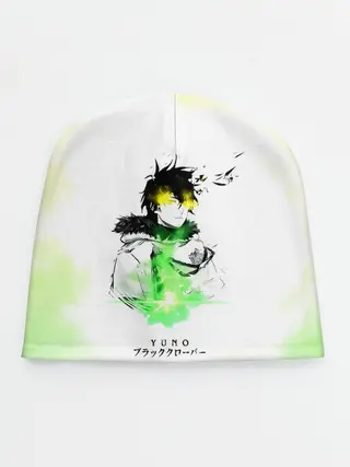 Детская шапка / Чёрный клевер Юно кислотный