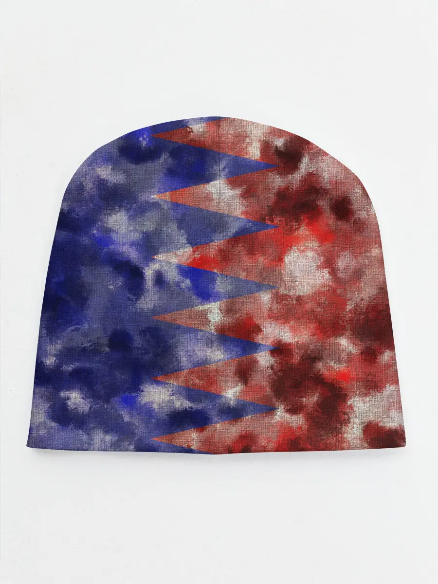 Детская шапка / Сине-Красные Разводы