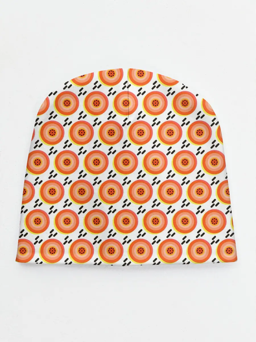 Детская шапка / Поп арт, мишень, диски дождь