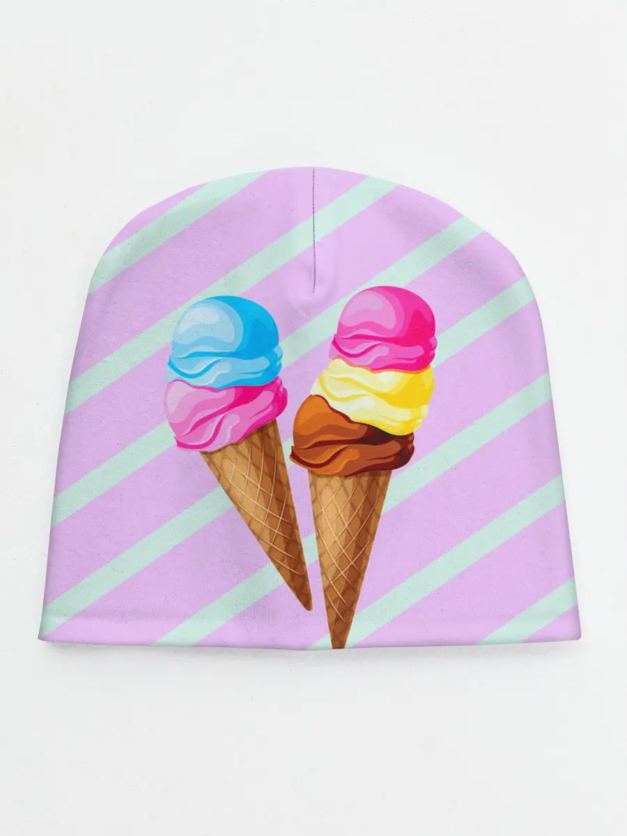 Детская шапка / Мороженое графический фон
