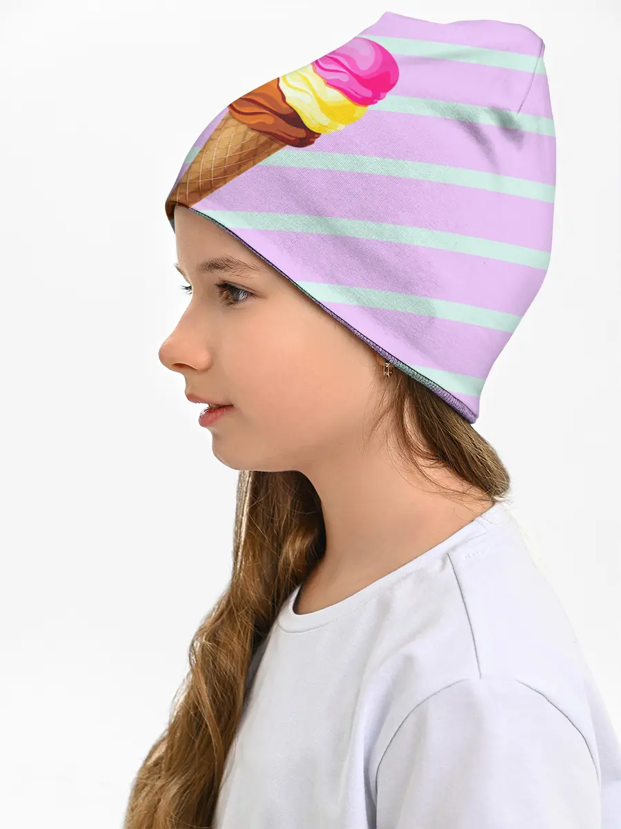 Детская шапка / Мороженое графический фон