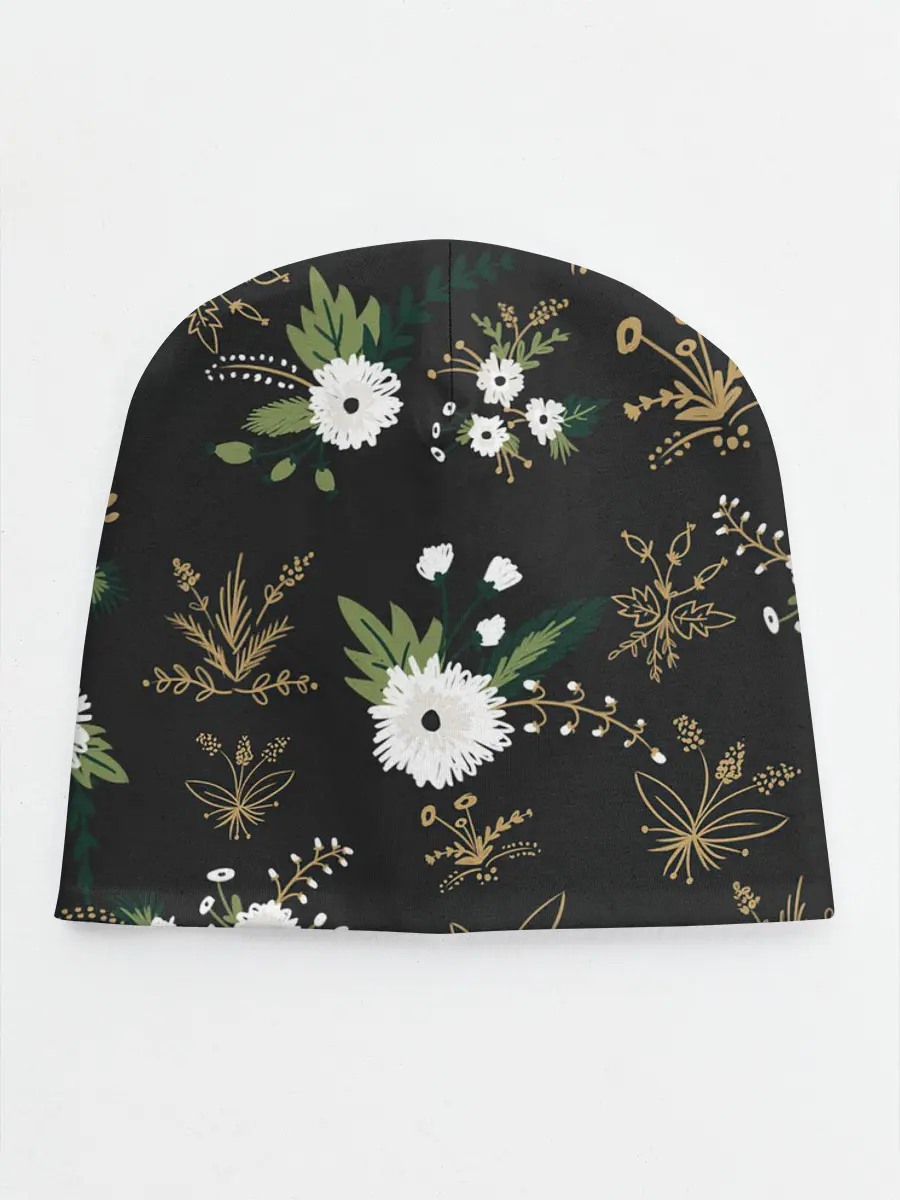 Детская шапка / Белые хризантемы