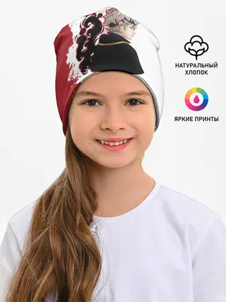 Детская шапка / Аста Чёрный клевер красный дым