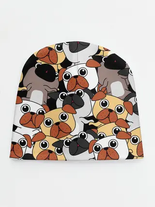 Детская шапка / Собаки мопсы